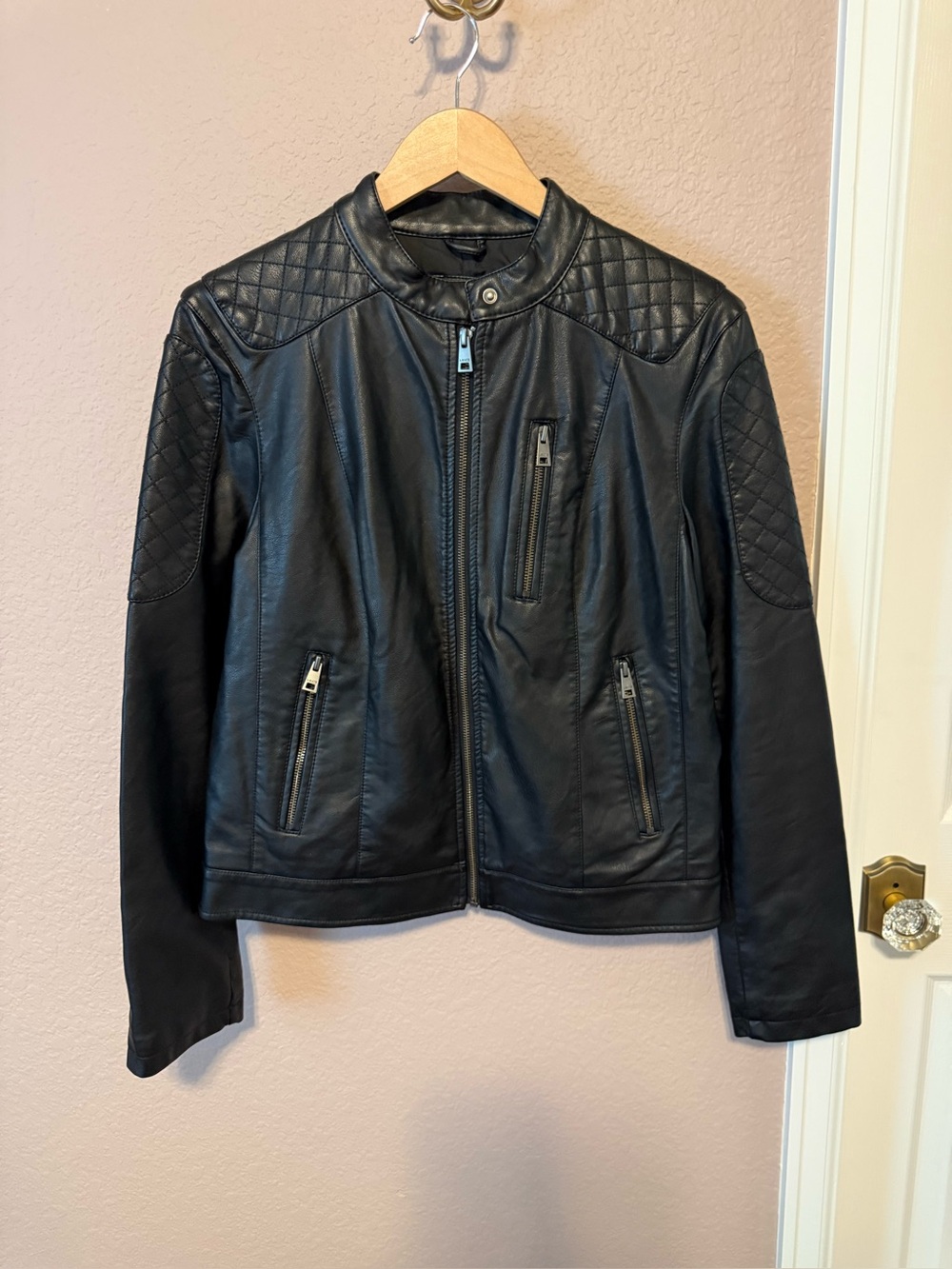 Levi’s Women’s Black Quilted Leather Jacket